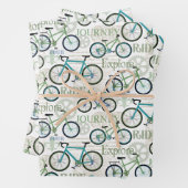 Fietstocht Blauw en Wit Inpakpapier Vel (In situ)