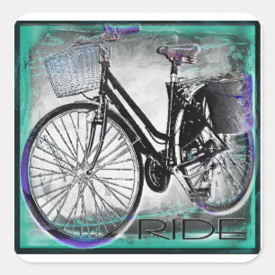 fietstocht Blauwgroen Vierkante Sticker