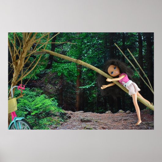 Fietstocht door het bos poster (Voorkant)