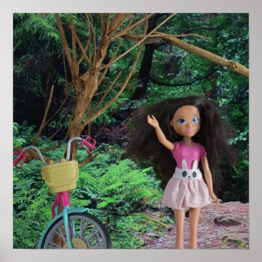 Fietstocht het bos in poster (Voorkant)