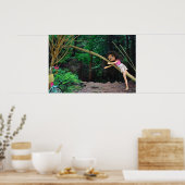 Fietstocht het bos in poster (Keuken)