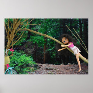 Fietstocht het bos in poster