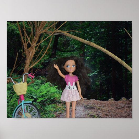 Fietstocht het bos in poster (Voorkant)