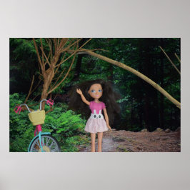 Fietstocht het bos in poster