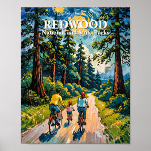 Fietstocht met het gezin in Redwood National Park  Poster