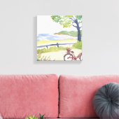 Fietstocht over het eiland | Martha's Vineyard Aqu Canvas Afdruk (Insitu (Woonkamer))