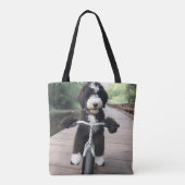 Fietstochten Bernedoodle Canvas tas (Achterkant)