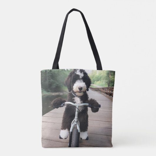 Fietstochten Bernedoodle Canvas tas (Achterkant)