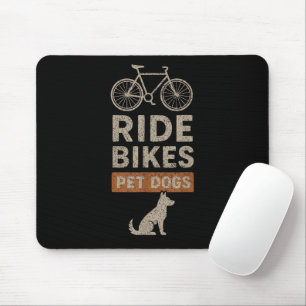 Fietstochten Honden Grappige Fietsende Hondenliefh Muismat