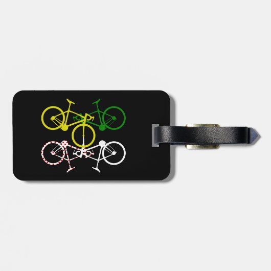 Fietstrui Geel Groen Wit Stippen Bagagelabel (Achterkant horizontaal)