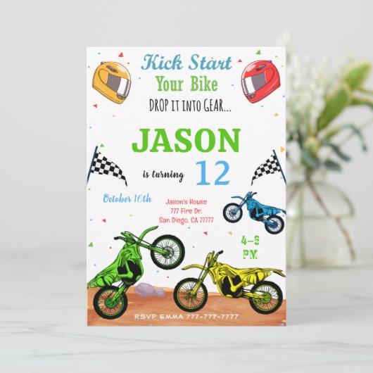 Fietsuitnodiging Kaart (Staand voorkant)