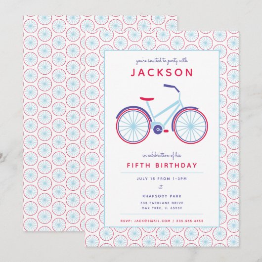 Fietsuitnodiging Kaart (Voorkant / Achterkant)