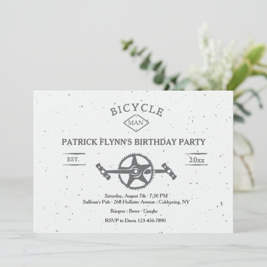 Fietsuitnodiging Kaart (Staand voorkant)