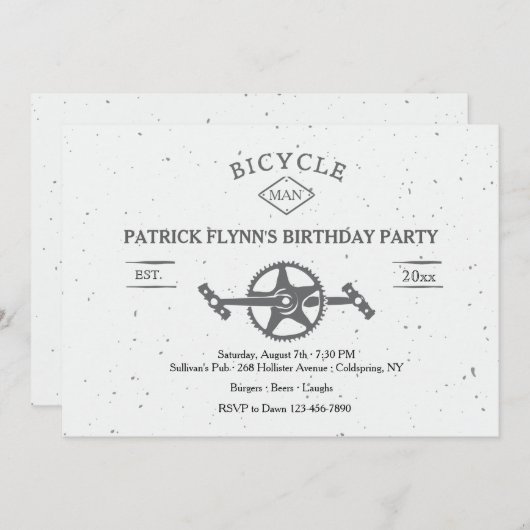 Fietsuitnodiging Kaart (Voorkant / Achterkant)