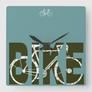 Fietsuren . tijd om te fietsen vierkante klok