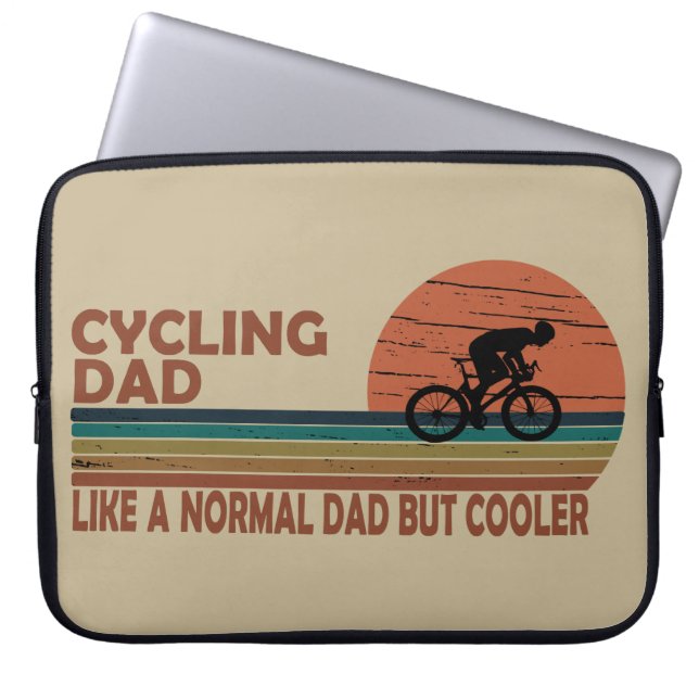 fietsvader als een normale vader, maar koeler laptop sleeve (Voorkant)