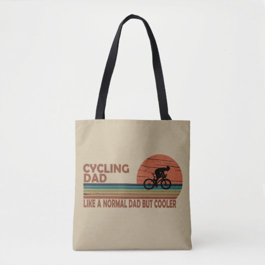 fietsvader als een normale vader, maar koeler tote bag (Voorkant)