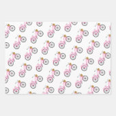 Fietsvakantie Leuk Roze Wit Blauw Preppy Inpakpapier Vel (Voorkant)