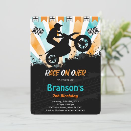 Fietsverjaardagsuitnodiging Kaart (Staand voorkant)