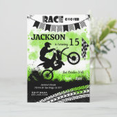Fietsverjaardagsuitnodigingen, jongensuitnodiginge kaart (Staand voorkant)
