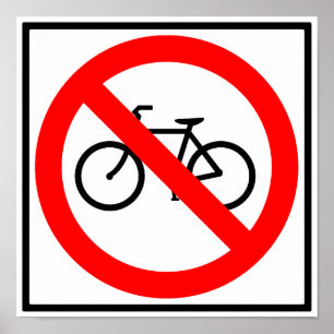 Fietsverkeer Verboden snelwegteken Poster