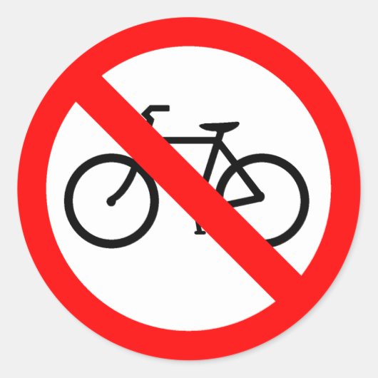 Fietsverkeer Verboden snelwegteken Ronde Sticker (Voorkant)