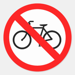 Fietsverkeer Verboden wegmarkering Ronde Sticker