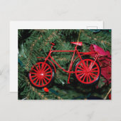 Fietsversiering op een kerstboom briefkaart (Voorkant / Achterkant)