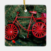 Fietsversiering op een kerstboom keramisch ornament (Voorkant)