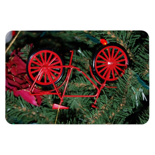 Fietsversiering op een kerstboom magneet (Horizontaal)