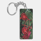 Fietsversiering op een kerstboom sleutelhanger (Voorkant Links)