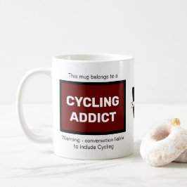 Fietsverslaafde Toevoegen Jouw naam Monogram Initi Koffiemok