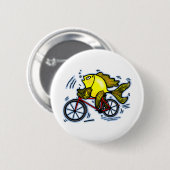Fietsvis (Bike) grappige knop Ronde Button 5,7 Cm (Voorkant /achterkant)