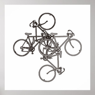 fietsvriendelijke, coole poster fiets geïnspireerd