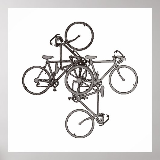 fietsvriendelijke, coole poster fiets geïnspireerd (Voorkant)