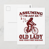 Fietsvrouw veronderstelt dat ik gewoon een ouwe La Briefkaart (Voorkant / Achterkant)