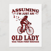 Fietsvrouw veronderstelt dat ik gewoon een ouwe La Briefkaart (Voorkant)