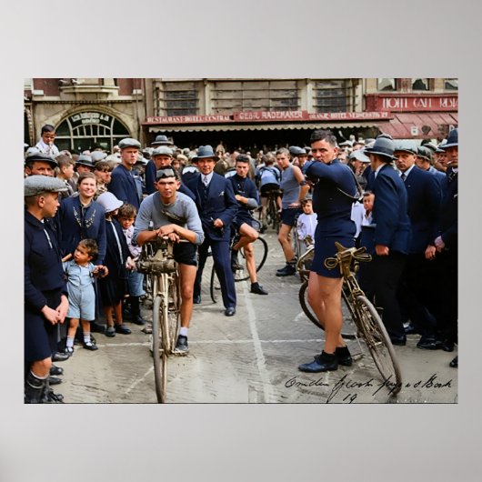 Fietswedstrijd Parijs Roubaix 1900 Kleur Redux Poster (Voorkant)