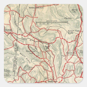 Fietswegen in New York en Conneticut 9 Vierkante Sticker