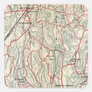 Fietswegen in New York en Conneticut Vierkante Sticker