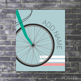 Fietswiel met aangepaste naam 20x28 poster