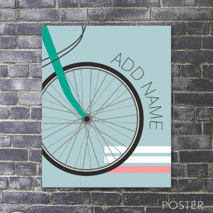 Fietswiel met aangepaste naam 20x28 poster