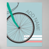 Fietswiel met aangepaste naam 20x28 poster (Voorkant)