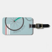 Fietswiel met aangepaste naam hipster bagagelabel (Voorkant horizontaal)