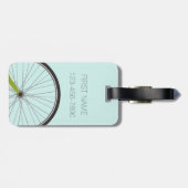 Fietswiel met aangepaste naam hipster bagagelabel (Achterkant horizontaal)
