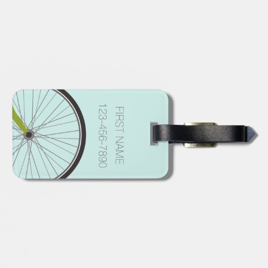 Fietswiel met aangepaste naam hipster bagagelabel (Achterkant horizontaal)