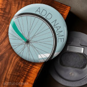 Fietswiel met aangepaste naam hipster button flesopener