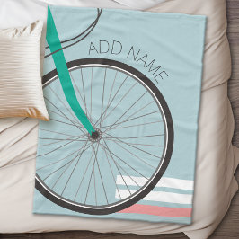 Fietswiel met aangepaste naam hipster fleece deken
