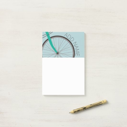 Fietswiel met aangepaste naam hipster post-it® notes (Op bureau)