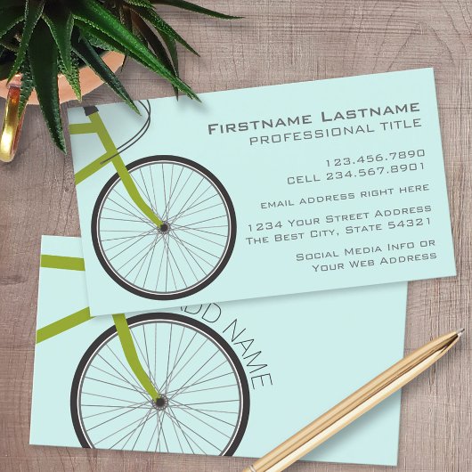 Fietswiel met aangepaste naam hipster visitekaartje